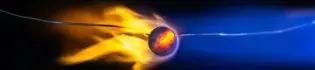 image of a burning spherical object used in fire safety measurement and modelling