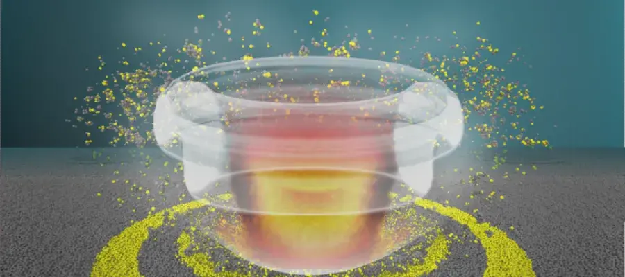 Image of Cavitation induced collapse of surface nanobubbles