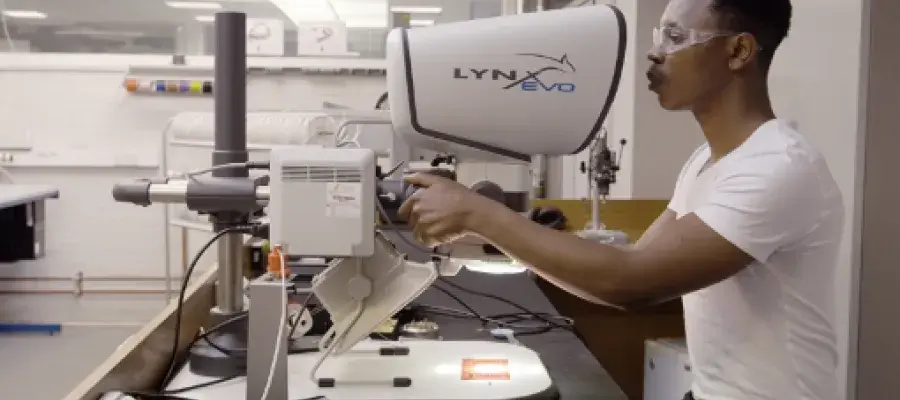 Postgraduate Taught MSc engineering student in a laboratory