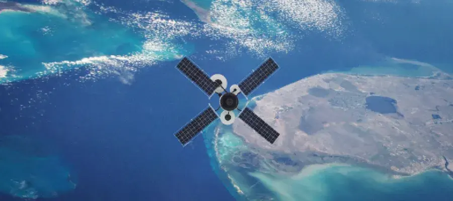 General Engineering panel image showing a satellite in space with earth below