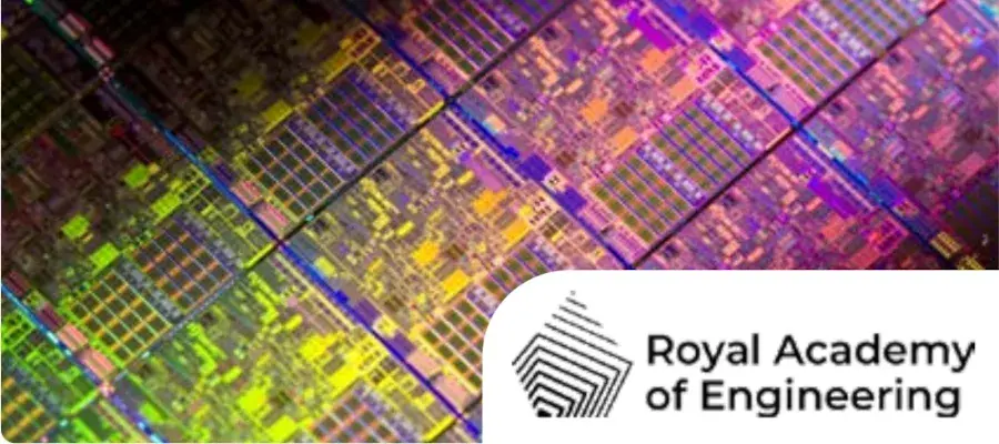 Royal Academy of Engineering logo and chip circuitry graphic