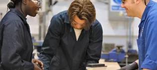 Engineering students in a laboratory