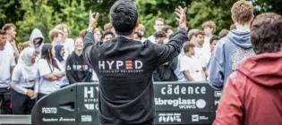 HYPED student event, outdoors with lots of smiling students