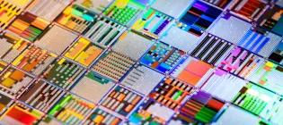 AI hardware multicoloured shiny circuit board network