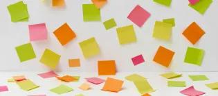 post it notes on the wall