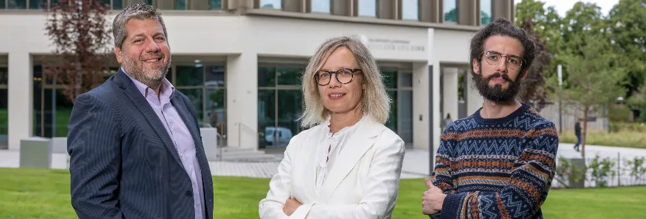 School of Engineering researchers Professor Sotirios Tsaftaris, Professor Grazia De Angelis and PhD student Thomas Fabiani || Researchers edging closer towards a ‘wearable kidney’