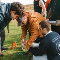 Team working on rocket.