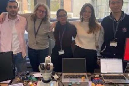 Deepika Yadav President of Engineering Graduate Society alongside fellow members