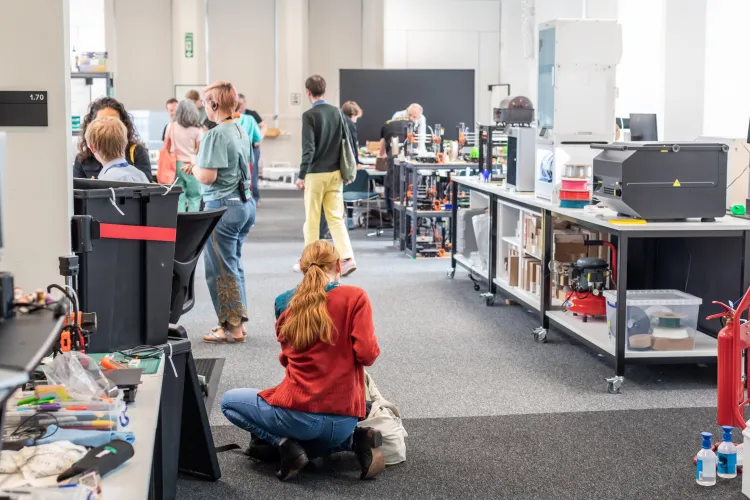 People in the EFI makerspace