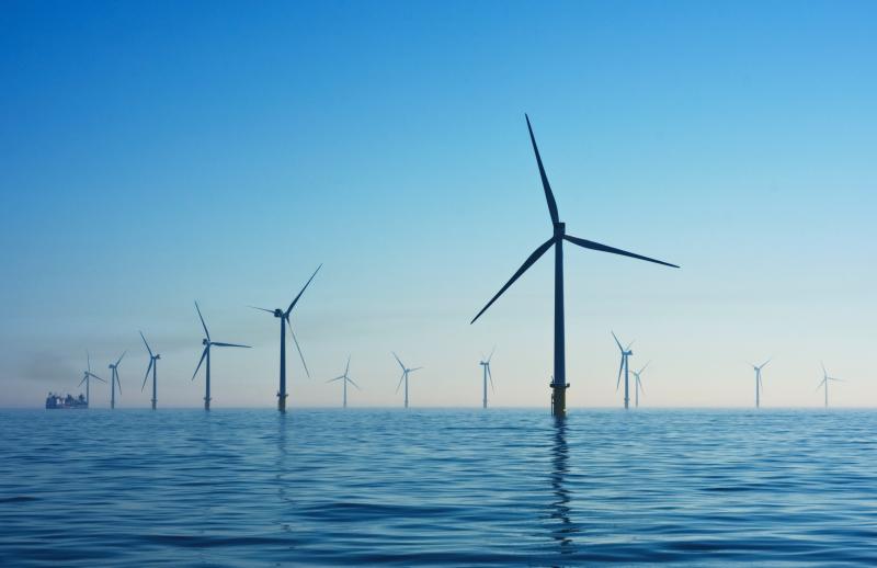 Offshore wind turbines at the Rampion wind farm