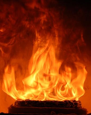 Close up photograph of Intense fire and flames