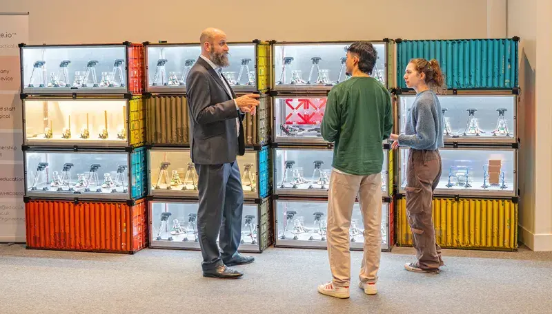 Remote Labs Prof Tim Drysdale talking with students