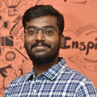 Student with doodles in the background