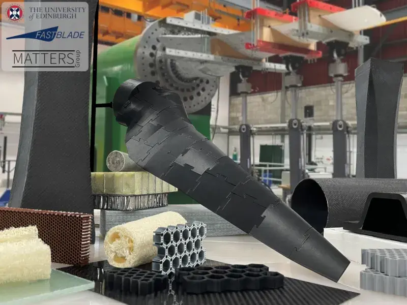 MATTERS research group image with FASTBLADE and architected materials and structures
