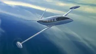 Futuristic aeroplane design, clean travel made possible by applied superconductivity
