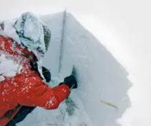 Dr Jane Blackford working on a snow pack