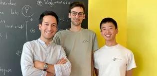 From left, co-founders Matthieu Terris (CEO), Julián Tachella (CSO) and Andrew Wang (CTO)