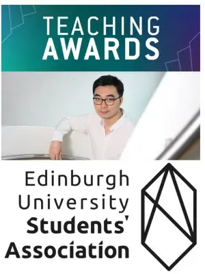 photo of shiwei within a EUSA teaching awards poster