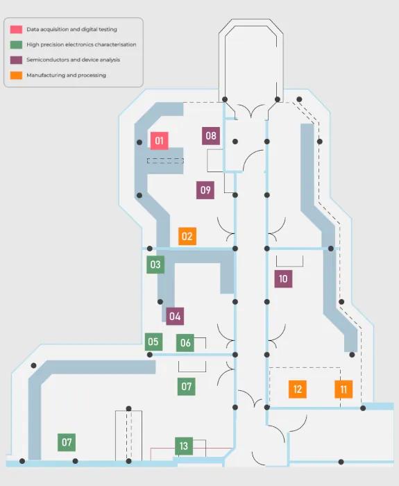 CEF Testing labs map with key