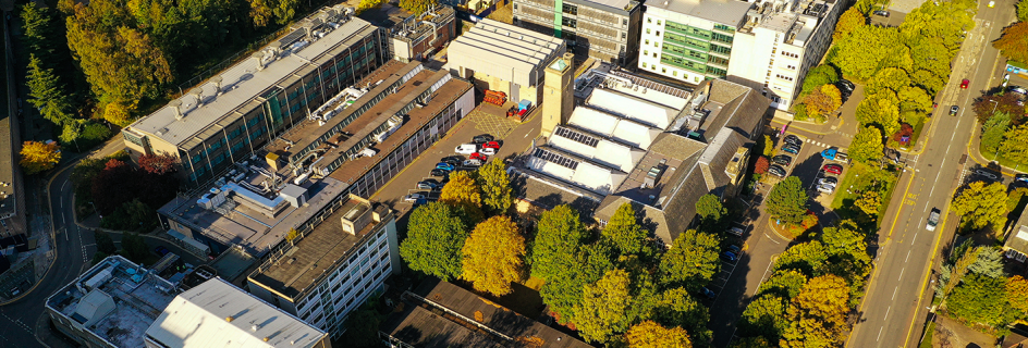 The School of Engineering from the air (Copyright: Dr Simon Smith)