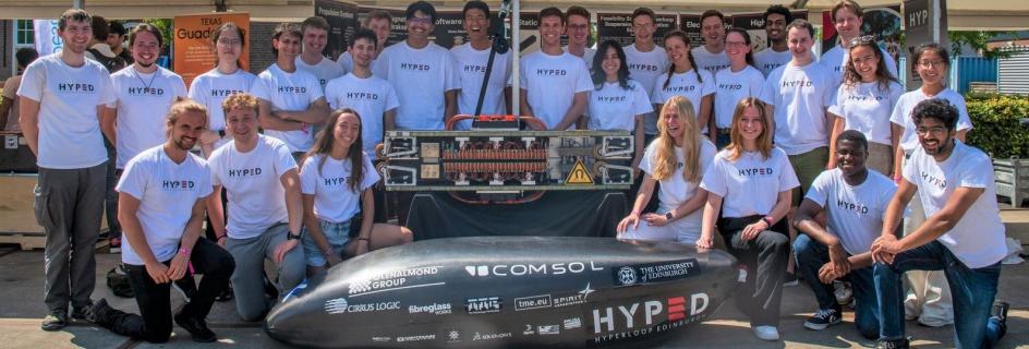 The HYPED team at European Hyperloop Week 2022, in Delft, the Netherlands