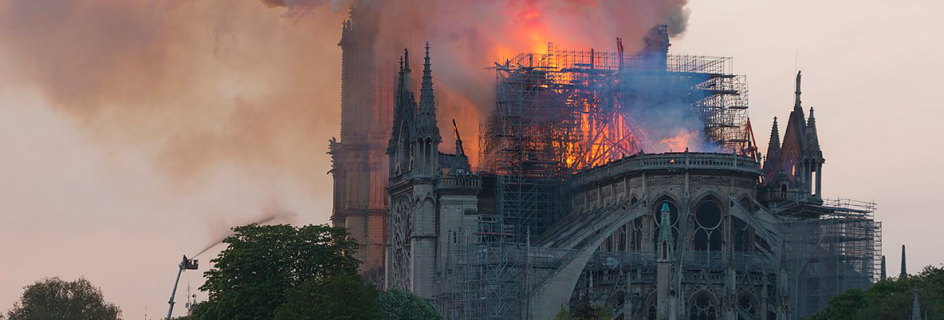 Fire engulfs the roof of Notre-Dame Cathedral (April, 2019)