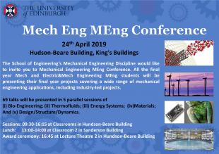 MechEng MEng Mechanical Engineering Conference 2019 poster