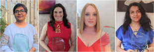 Our WE50 winners (left to right): Dr Dipa Roy; Dr Katherine Dunn; Dr Karen Donaldson; Dr Tayebeh Ameri