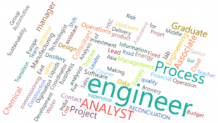 Chemical engineering employment word cloud