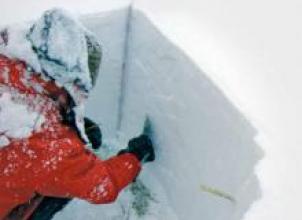 Dr Jane Blackford working on a snow pack